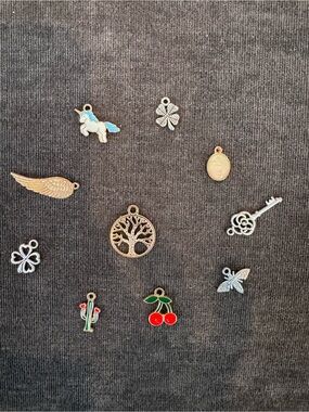 Assorted Kids Charm Set — Colorful Red & Blue Enamel Accents